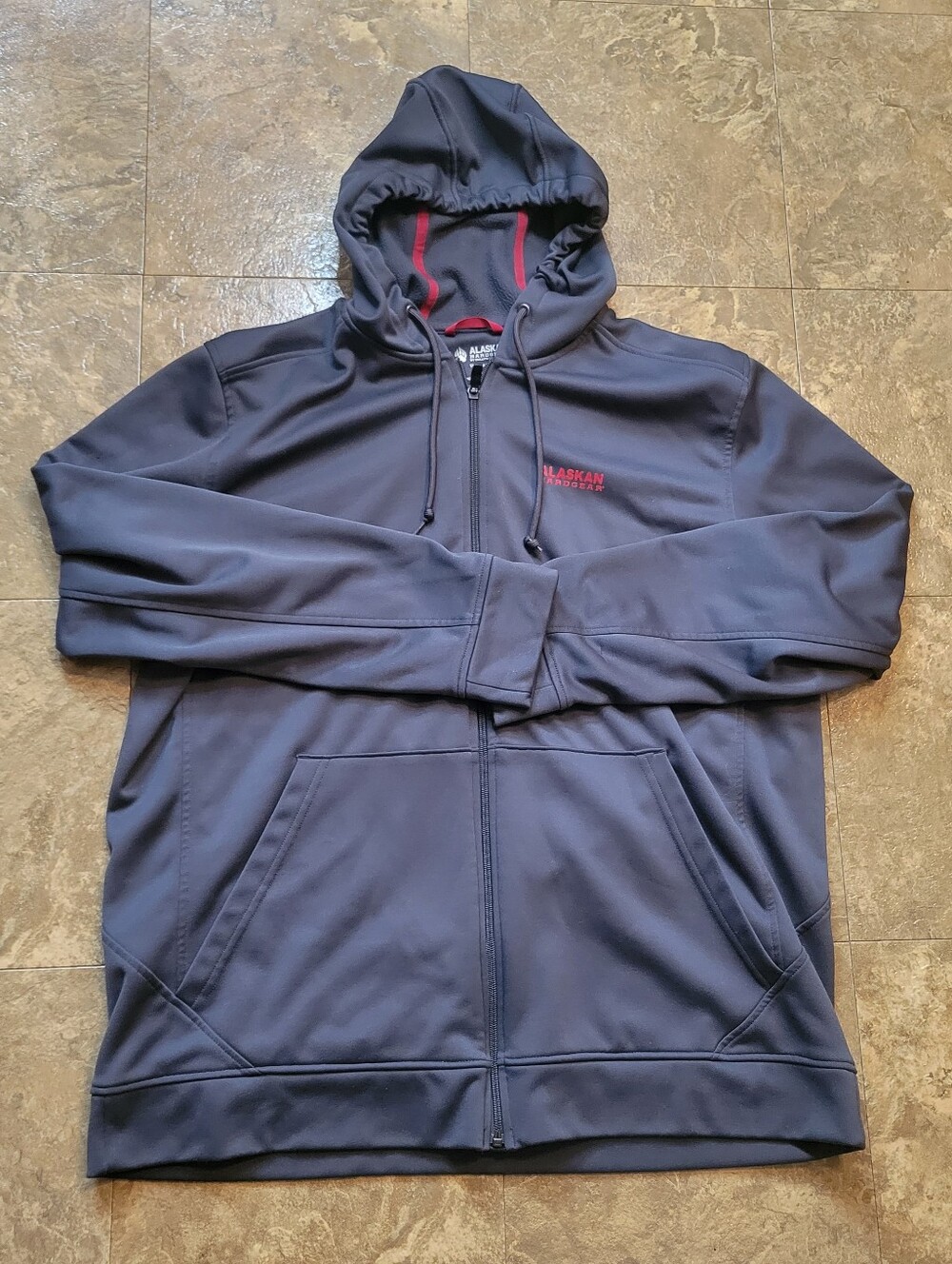 Duluth Trading Co Alaskan Hardgear Hoodie Mens XL Gray Long Sleeve Full Zip